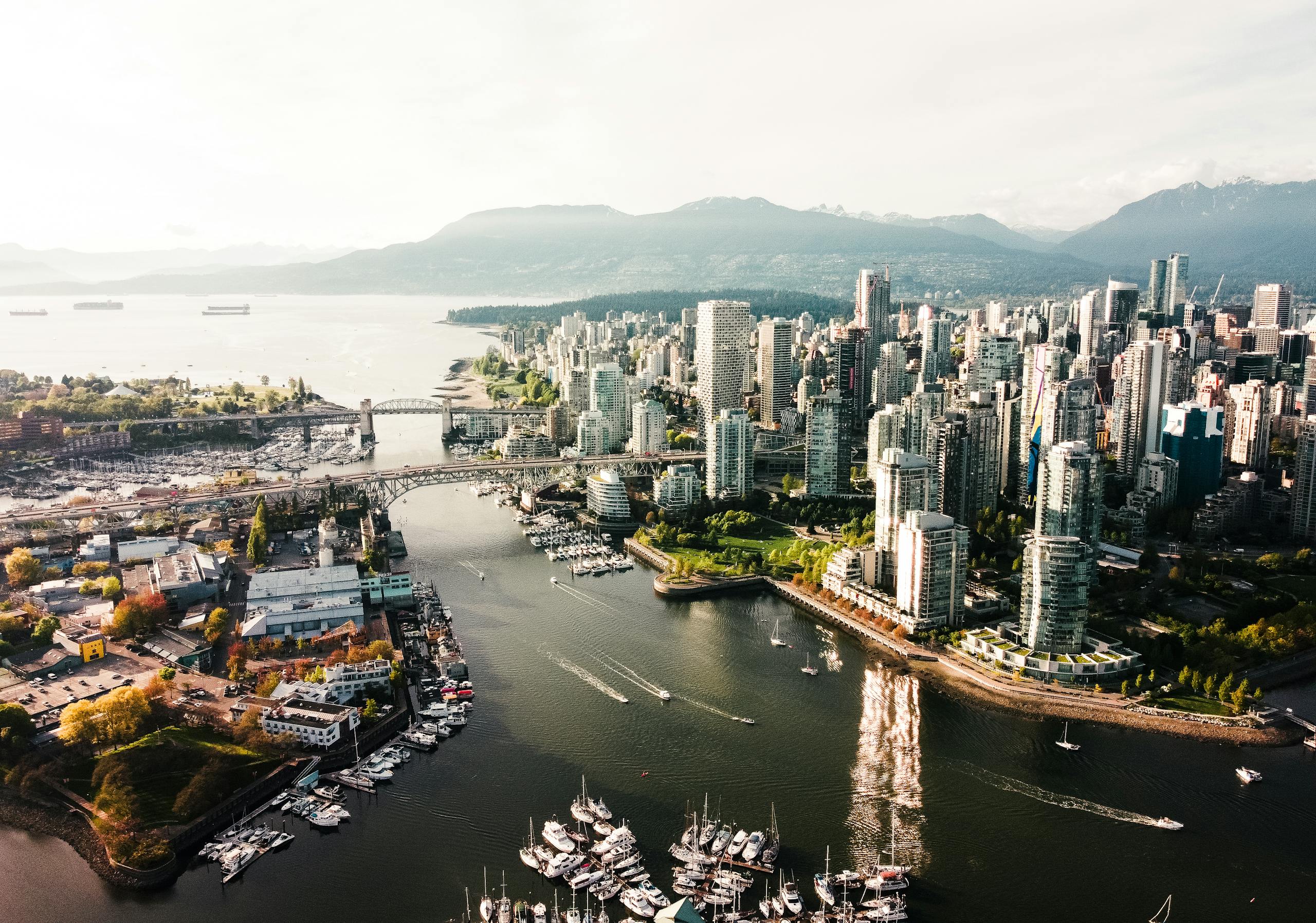 Aerial Shot of Big City with Tall Buildings